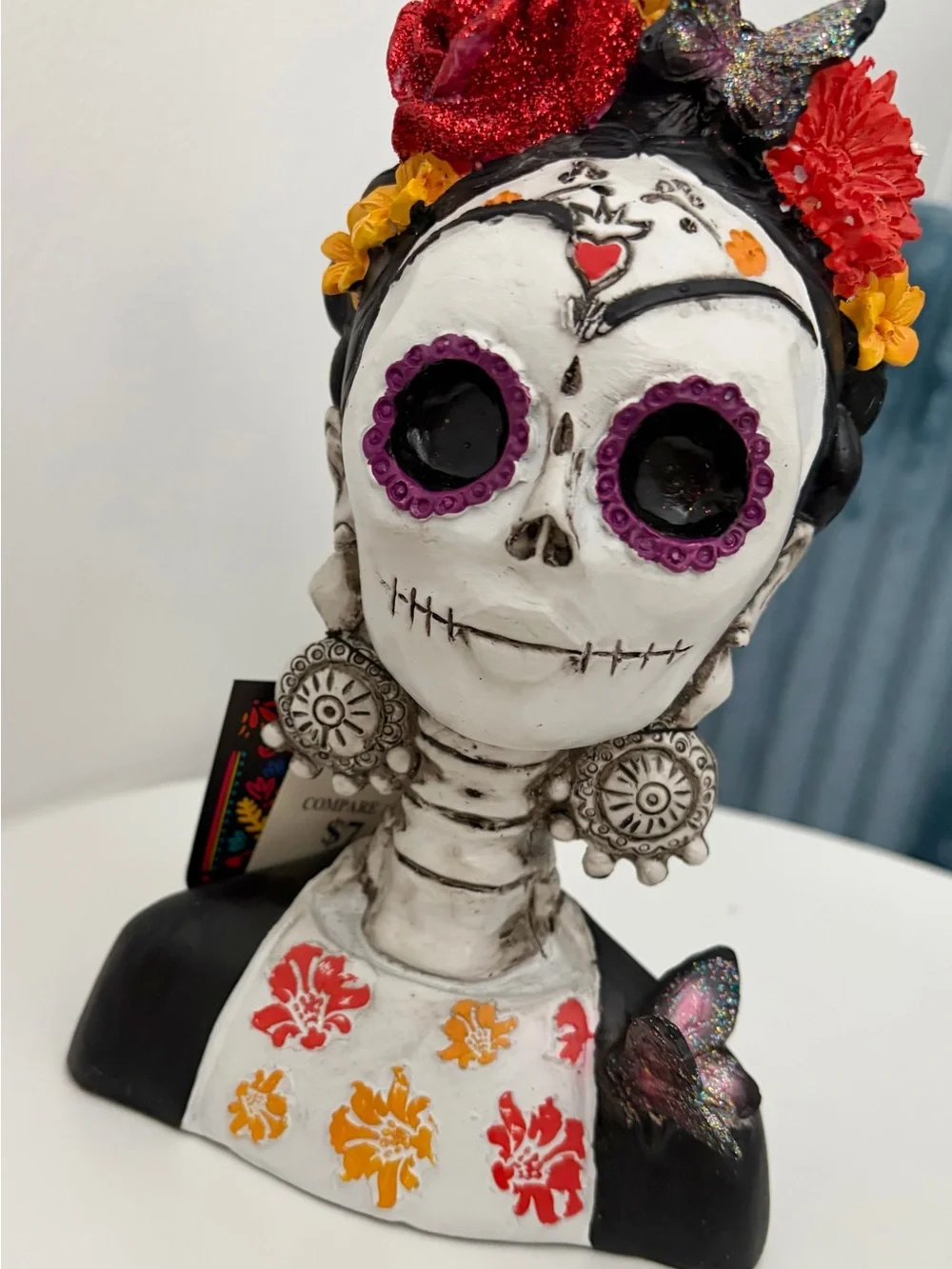 NWT Dia De Los Muertos Frida Kahlo Sugar Skull Figure